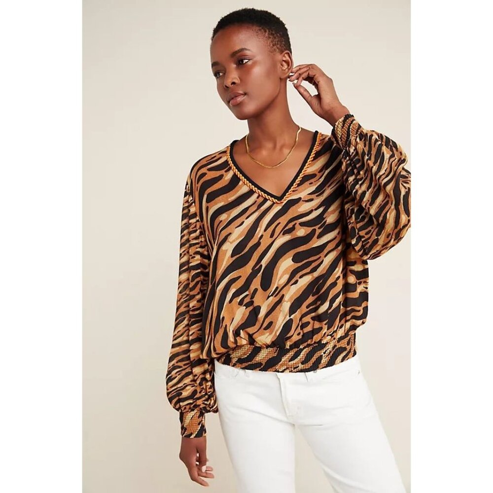 Anthropologie NWT Blank London Patrice Puff-Sleeved Blouse size XS